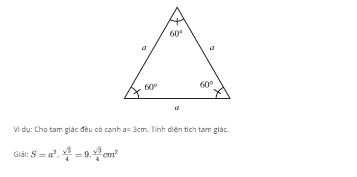 Diện tích tam giác đều