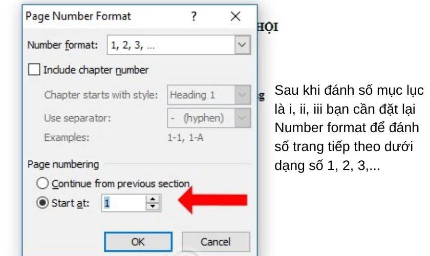 Cách đánh số trang trong word